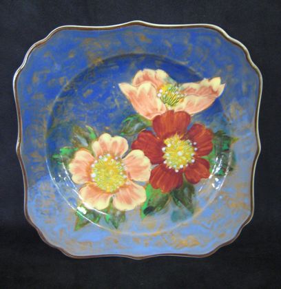 Wild Rose Cake Plate   SOLD